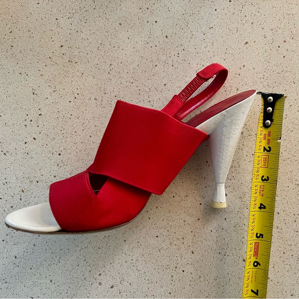DONNA KARAN Collection Red & White Slingback Sandal EU 37 / US 7 - Picture 10 of 10
